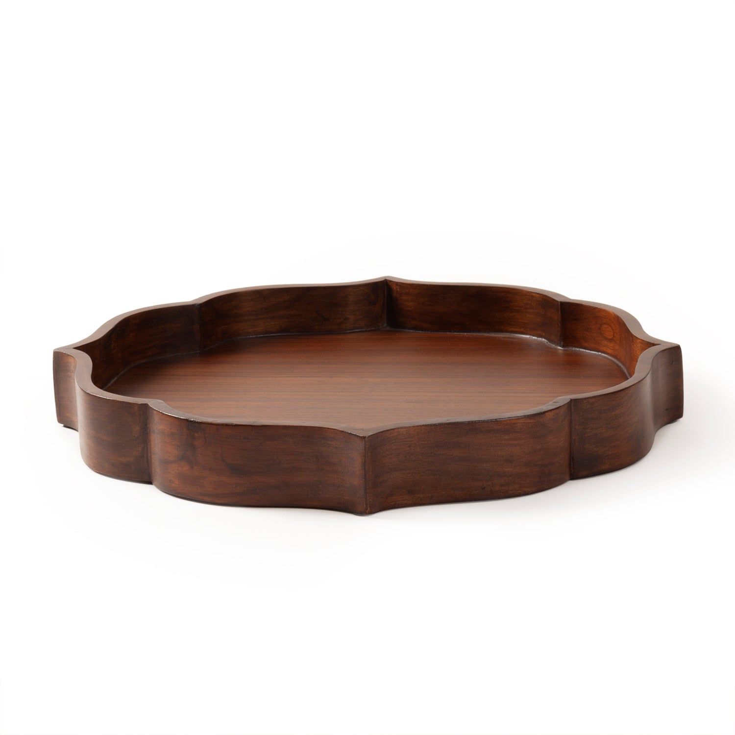 Teak Wood Motive Tray - 15"