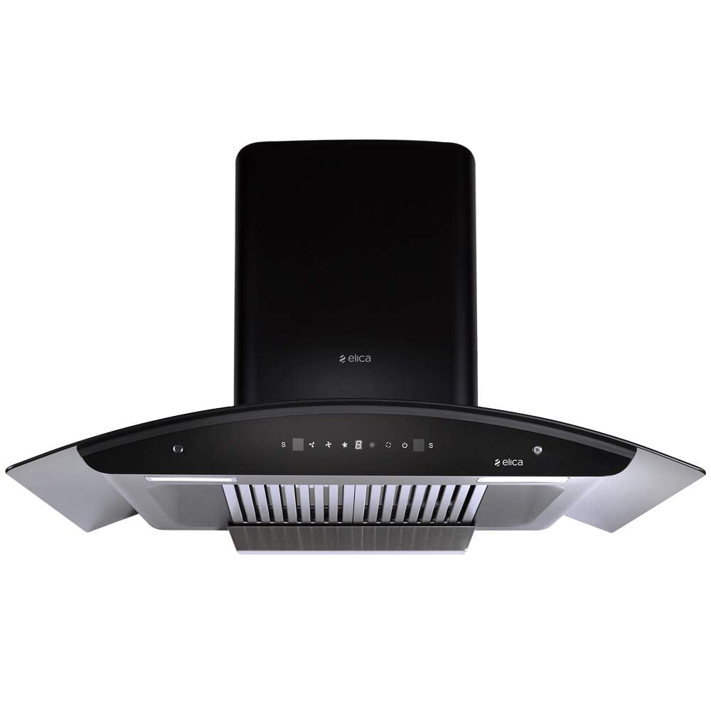 Elica 90 cm 1500 m3/hr Baffle Filter Autoclean Kitchen Chimney with 15 Years Motor & 5 Years Comprehensive Warranty (WD TBF HAC 90 MS NERO, Touch + Motion Sensor Control, Black) Elica 90 cm 1500 m3/hr Baffle Filter Autoclean Kitchen Chimney with 15 Years