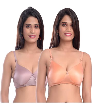 Elina Pack of 2 Silk Women's Push Up Bra ( Multi Color )