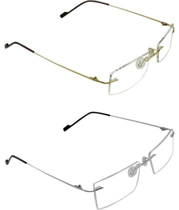 Admire Multicolor Rimless Rectangular Computer Glasses ( Pack of 2 )