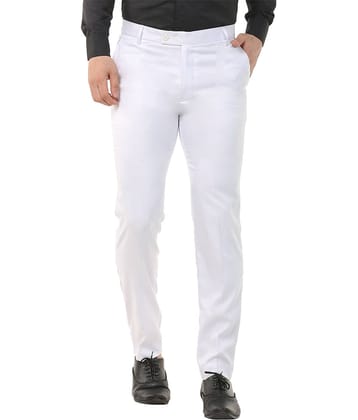 SAM AND JACK White Regular Formal Trouser ( Pack of 1 )