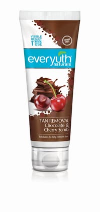 Everyuth Naturals Tan Removal Chocolate & Cherry Scrub|D tan, Detoxify & Cleanse|Paraben Free| Antioxidant Choco & Multi-Vitamin Cherries|For Oily, Dry, Normal, Combination & Sensitive Skin - 50g Everyuth Naturals Tan Removal Chocolate & Cherry Scrub|D t