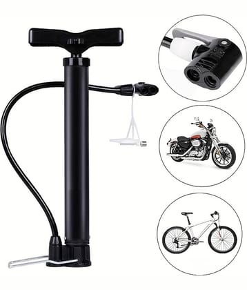 High Pressure Deluxe, Strong Steel  Pump for Bicycle, Car, Ball, Motorcycle - Inflatable  Floor Pumps, Pack of 1