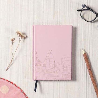 Eyaas Handmade Printed Diary Large, Pink