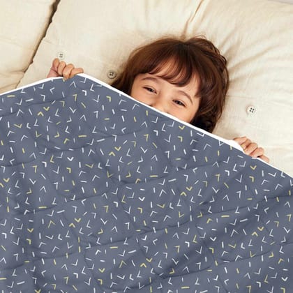 Blue And Gold Arrows AC Quilt Comforter for Kids-Kids / Navy Blue And White / KU1206