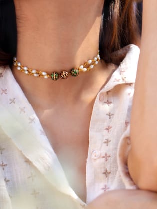 Indy Meenakari Choker Necklace-Multicolored