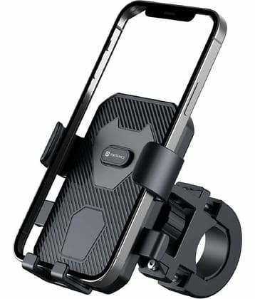 Portronics Mobike 4 Bike Phone Mount with 360degree Rotational, Strong Hold for Bicycle, Motorcycle Compatible with 4.7 to 6.8 inch Devices(Black)