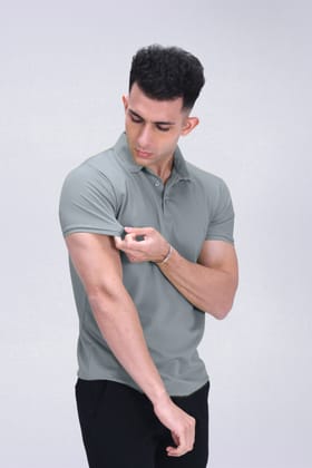 Cardinal Polo Twill - Heavy (240 GSM)-Smoke Grey / XS / Slim