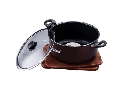 10 Litre Superior Non Stick Biriyani Pot with Sturdy Glass Lid | High Grade Aluminium | Healthy PFOA Free | Cool Touch Handles | 1 Year Warranty | Royal (10 LTR)_assorted colour