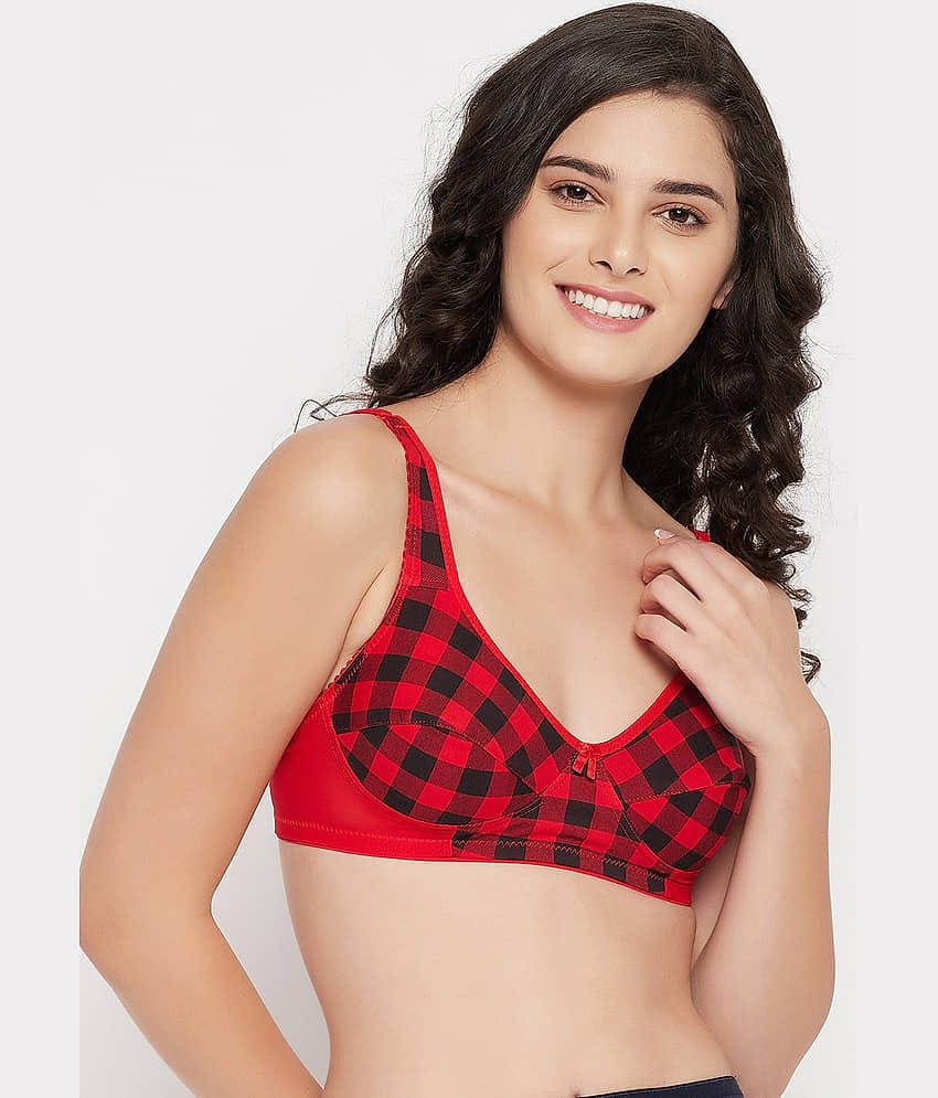 Clovia Cotton Non Padded Women's Everyday Bra ( Red )