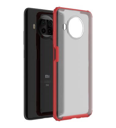 Rugged Frosted Semi Transparent PC Shock Proof Slim Back Cover for Mi 10i 5G, 6.67 inch, Red
