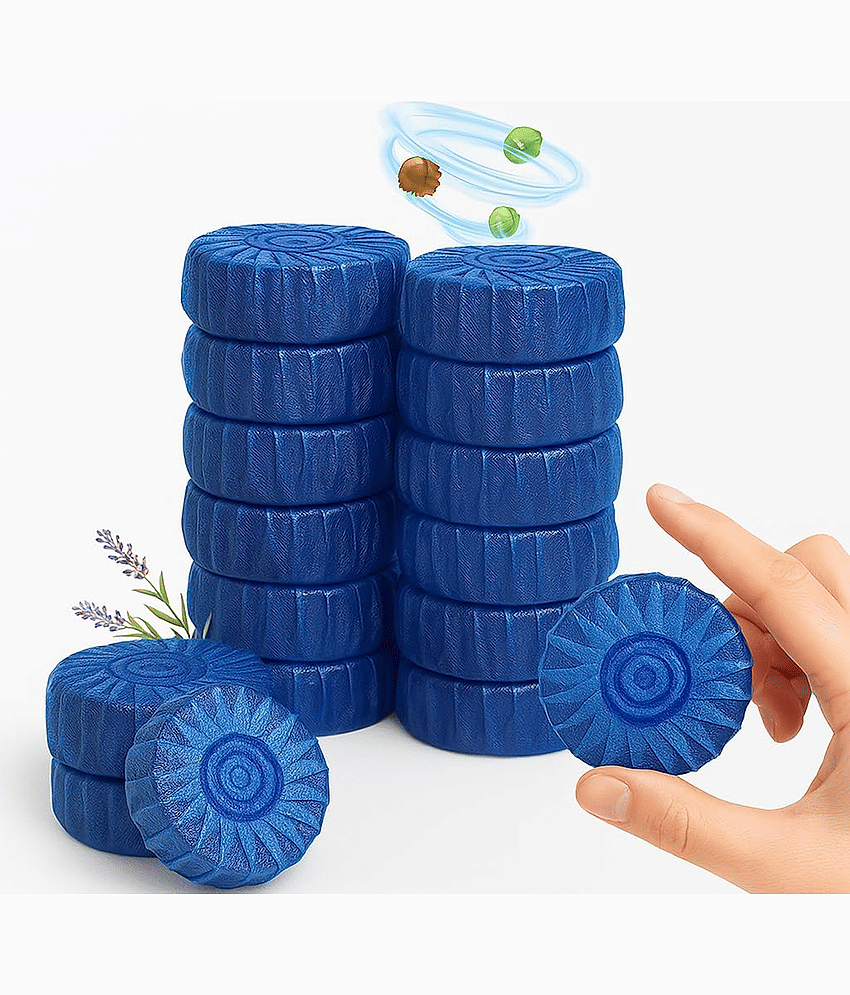 10 Pcs Toilet Bowl Deodorizer Cleaner Powerful Automatic Flush Toilet cleaner tablet/Automatic Toilet Bowl Cleaner Tablets Stain Remover Bathroom Flush Tank Blue Tab Tablet