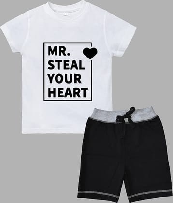 ETCHED DESIGN Pack of 1 Boys Cotton T-Shirt & Shorts Set ( Multicolor )