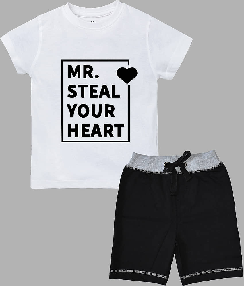 ETCHED DESIGN Pack of 1 Boys Cotton T-Shirt & Shorts Set ( Multicolor )