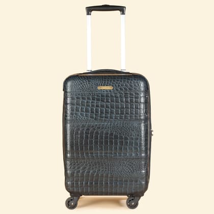 Trolley Bag Premium Quality Genuine Croco Leather Blue-Blue