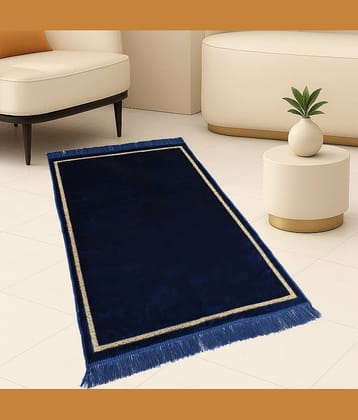 ADIRNY Blue Single Regular Velvet Prayer Mat ( 110 X 70 cm )