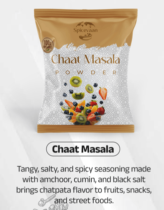 Spicevaan Chaat Masala Powder (50g) | 100% Organic & Authentic Indian Spice Blend | Tangy & Chatpata Seasoning for Fruits & Snacks