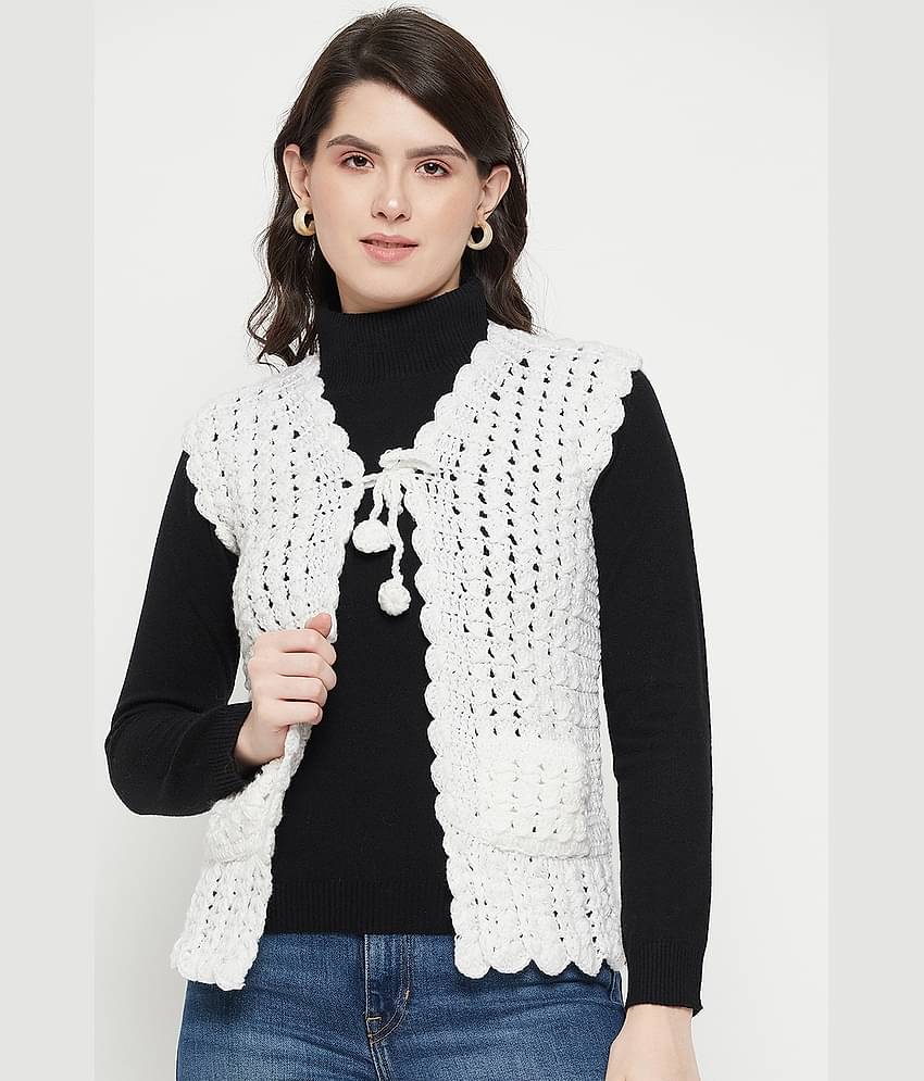 VERO AMORE Acro Wool V Neck Women's Pullovers - White ( Single )