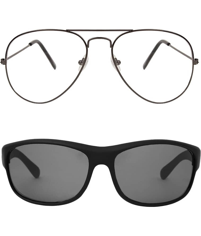 Kanny Devis - Black Wrap Around Sunglasses ( Pack of 2 )