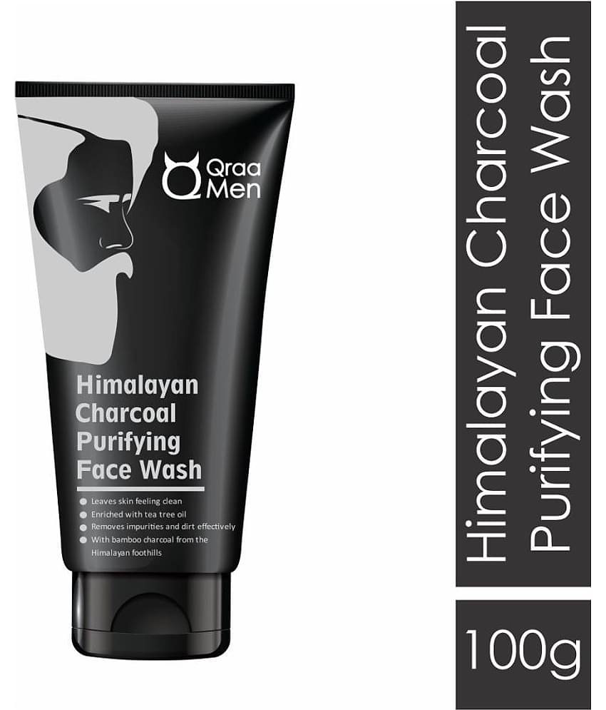 Qraa Himalayan Charcoal Purifying Face Wash -Oil Control & Dirt Removal|Fights Acne & Pimples 100Gm