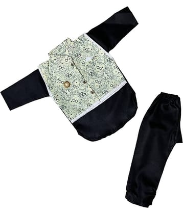 The Creators Boys Cotton Blend Solid - Pattern Kurta Pant Set ( Light Pink , Pack of 1 )