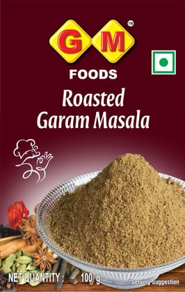 GM Foods Roasted Garam Masala Powder 100 Gram (PACK OF 1 )| Authentic Indian Flavor | Spicy & Aromatic Blend | Multipurpose Masala Powder | Aromatic & Flavourful | Hygienically Packed | No Preservatives GM Foods Roasted Garam Masala Powder 100 Gram (PACK OF 1 )| Authentic Indian Flavor | Spicy & Aromatic Blend | Multipurpose Masala Powder | Aromatic & Flavourful | Hygienically Packed | No Preservatives