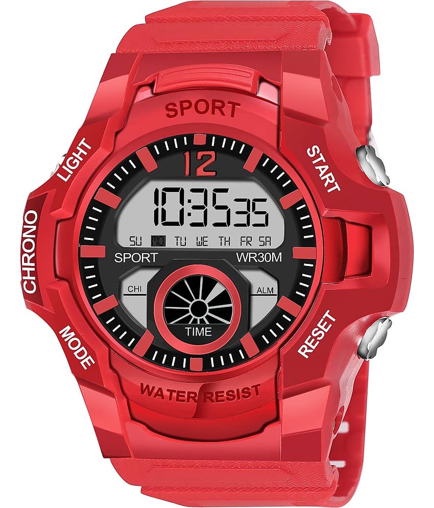 Hala Red Resin Digital Men's Watch