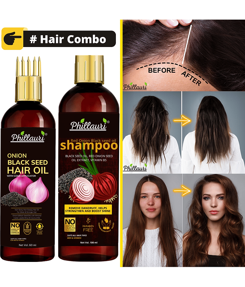 Phillauri Anti Hair Fall Spa Range with Onion Hair Oil (60 ML) + Onion Shampoo (100 ML) for Hair Fall Control  (2 Items in the set)