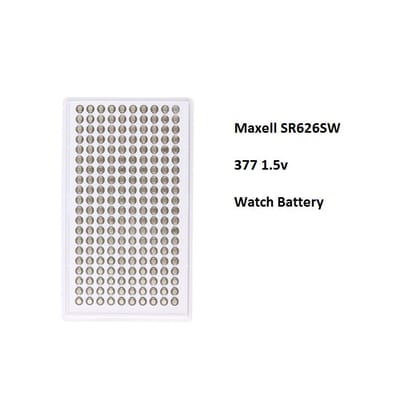 Maxell SR626SW Watch Battery, 200 Batteries Tray Pack