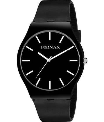 FORNAX - Black Silicon Analog Men's Watch