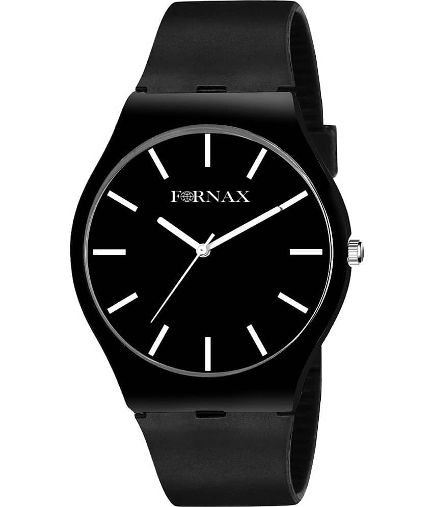 FORNAX - Black Silicon Analog Men's Watch