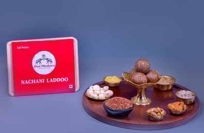 Desi Mitahara's 's Nachani Ladoo - Made with Ragi, Jaggery & Cow Ghee - Traditional Indian Sweet - Healthy, Nutritious Snack - 480g Pack - No Artificial Colours - Suitable for All Ages