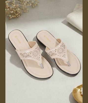 KHADIM Beige Women's V-strap Flats