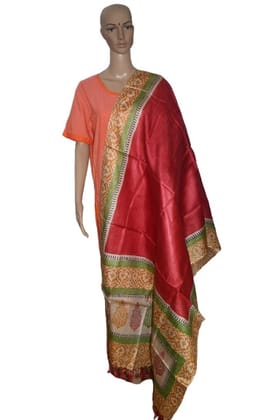 Pure organic Tussar Silk Printed Dupatta