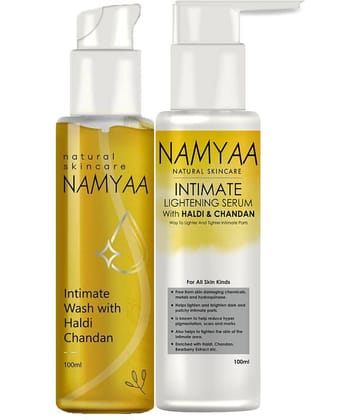 Namyaa Intimate Kit - For Dark Intimate Skin - Haldi Chandan Serum 100Ml & Intimate Wash 100Ml