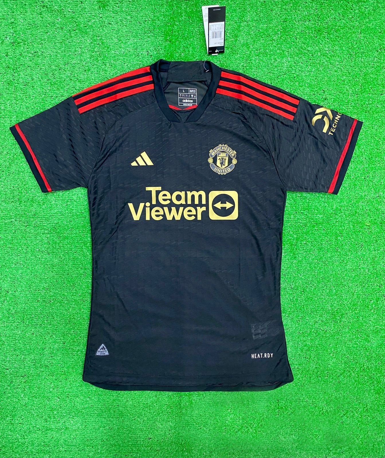 Manchester United Black & Gold Training Jersey 23 24 Season PLAYER VERSION-S