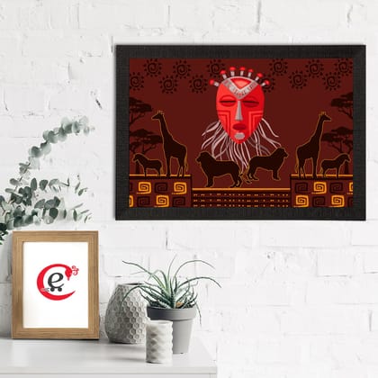 Tribal Theme Satin Matt Texture UV Art Painting
