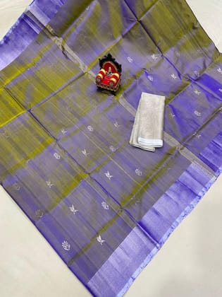 Pure Uppada Silver Coin Buta Saree