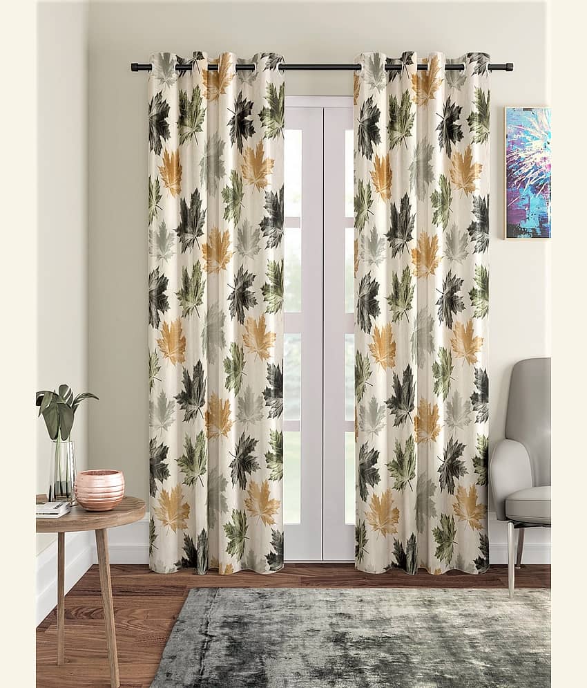 Home Sizzler - Multicolor Pack of 2 Polyester Door Curtain (4 ft X 6 ft)