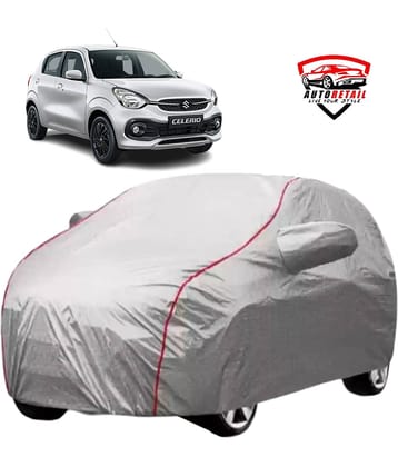AutoRetail Car Body Cover for Maruti Suzuki Celerio With Mirror Pocket ( Pack of 1 ) , Silver