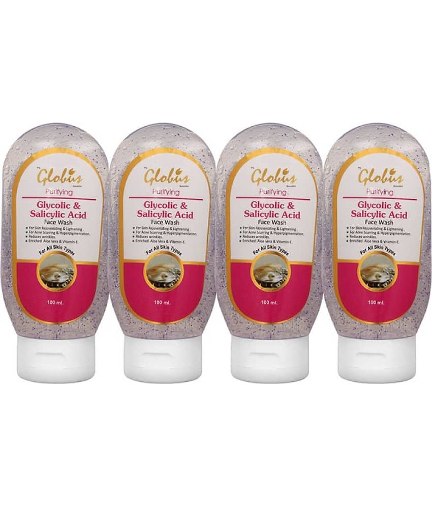 Globus Remedies  Glycolic  and Salicylic Acid  Face Wash 100 ml Pack of 4
