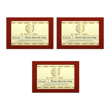 Khadi Natural Honey Glycerine Soap Combo Pack Of 3 – 125gm Each Khadi Natural Honey Glycerine Soap Combo Pack Of 3 – 125gm Each
