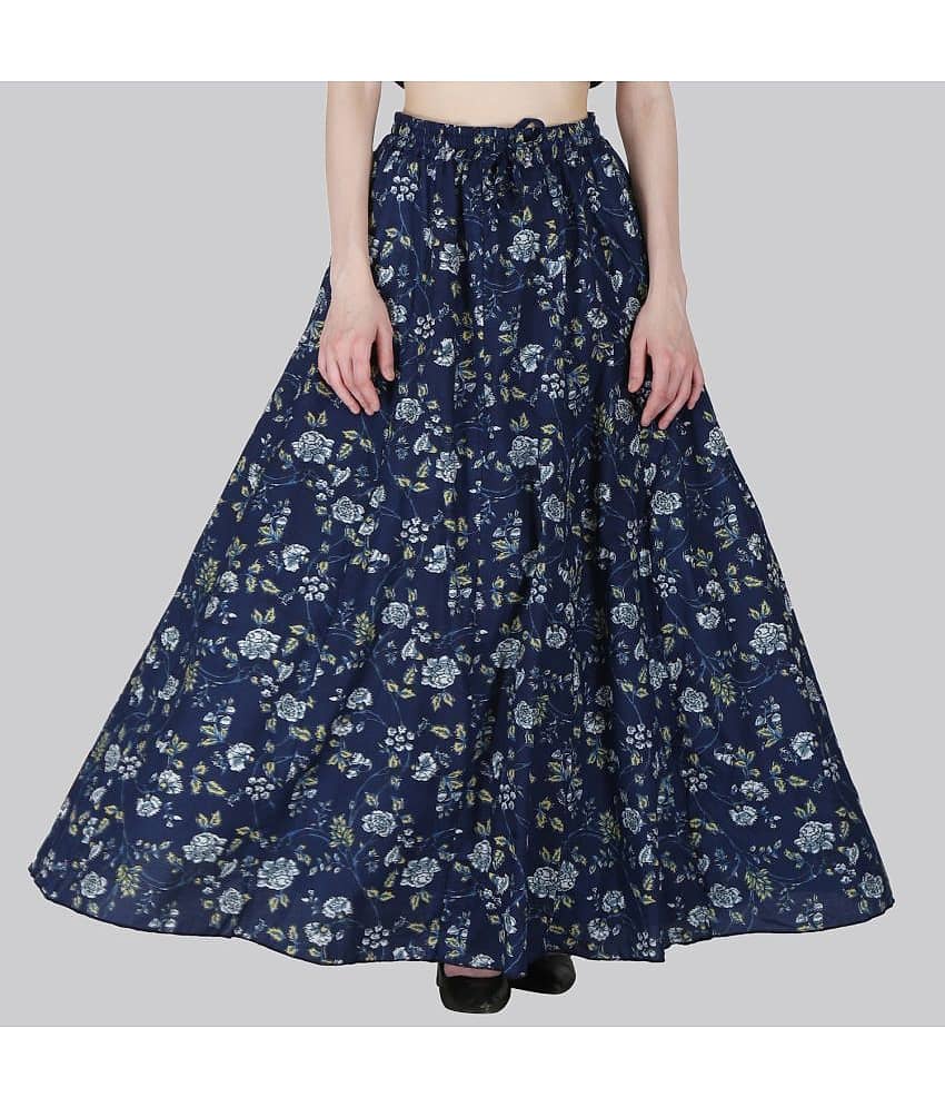 Sttoffa Blue Cotton Women's Flared Skirt ( Pack of 1 )