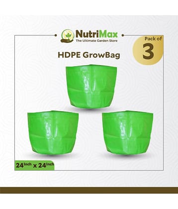 Nutrimax HDPE 200 GSM Growbags 24 inch x 24 inch Pack of 3 Outdoor Plant Bag