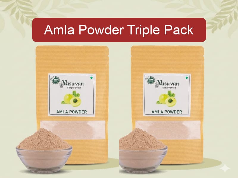 Vasuvan Amla Powder Triple Pack (100g x 3) | Hair Care & Immunity Bundle