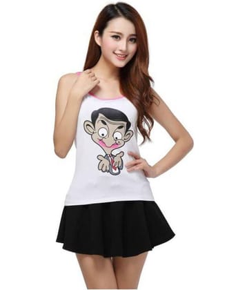 D Naked Women Cotton Blend Printed Regular Fit Round Neck T-Shirt ( White )