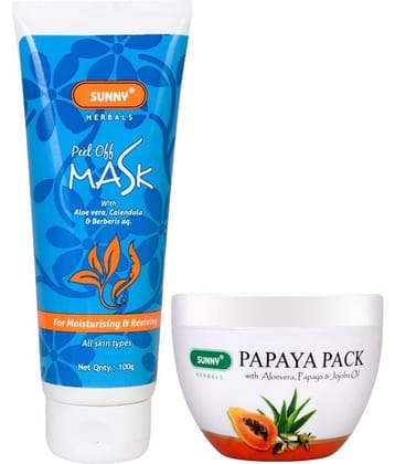 SUNNY HERBALS Peel Off Mask 100 gm & Papaya Face Pack Masks 150 gm