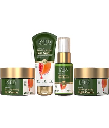 Lotus Botanicals Vitamin-C Day Cream 50g , Night Cream 50g , Face Wash 100g , Serum 30ml (Packof 4)