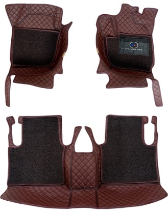 Mini Cooper S Clubman 2020 7D Luxury Car Mat, All Weather Proof, Anti-Skid, 100% Waterproof & Odorless with Unique Diamond Fish Design (24mm Luxury PU Leather, 2 Rows)-Coffee Coffee