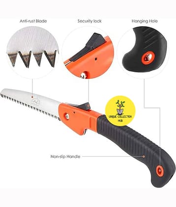 6" Blade Pruning Saw with safety lock for Gardening Hand Tool Folding Pruning Gardening Hand Saw Wood Cutter